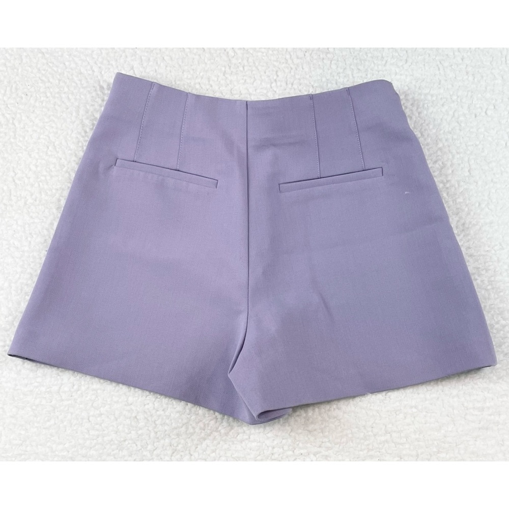 ZARA • Lavender/Lilac/Purple High-Waisted Mini Shorts, XS - Picture 9 of 16